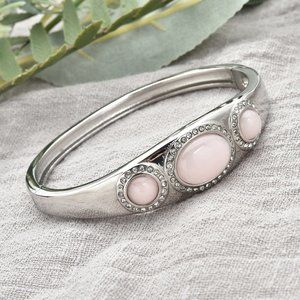 Galilea Rose Quartz Bangle bracelet steel 7.25 inches